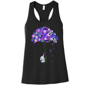 ILl Remember For You Purple Elephant AlzheimerS Women's Racerback Tank