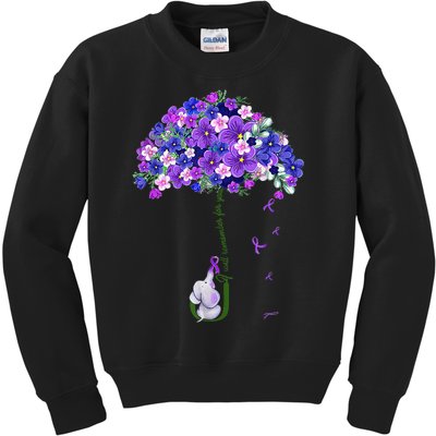 ILl Remember For You Purple Elephant AlzheimerS Kids Sweatshirt