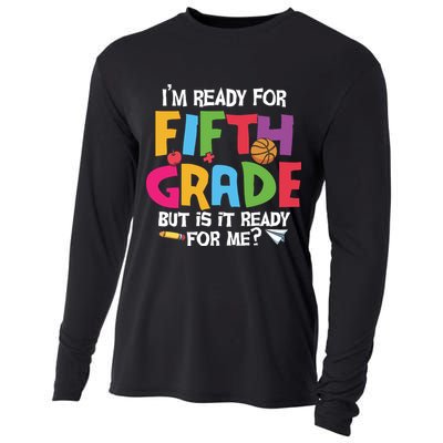 I'm Ready For 5th Grade Back To School First Day Of School Cooling Performance Long Sleeve Crew