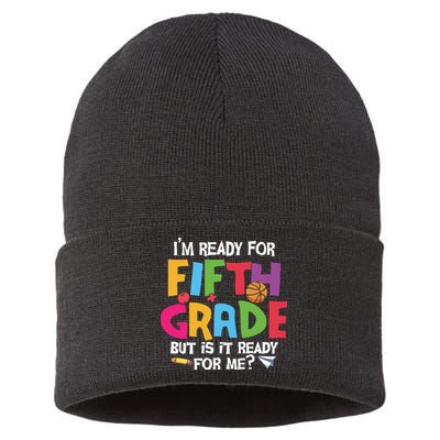 I'm Ready For 5th Grade Back To School First Day Of School Sustainable Knit Beanie