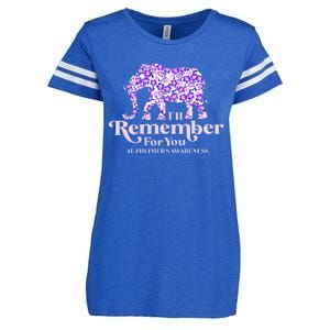 ILl Remember For You AlzheimerS Awareness Elephant Flower Enza Ladies Jersey Football T-Shirt