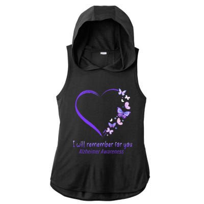 I’ll Remember For You Alzheimer Awareness Apparel Ladies PosiCharge Tri-Blend Wicking Draft Hoodie Tank