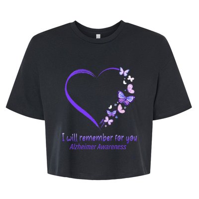 I’ll Remember For You Alzheimer Awareness Apparel Bella+Canvas Jersey Crop Tee