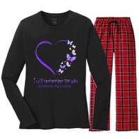 I’ll Remember For You Alzheimer Awareness Apparel Women's Long Sleeve Flannel Pajama Set 