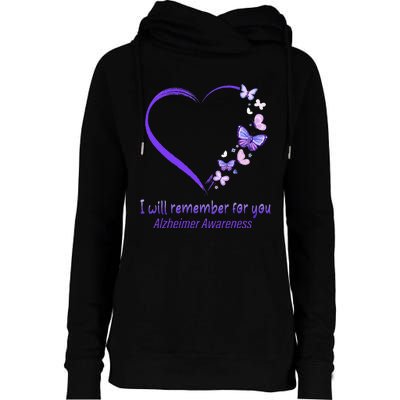 I’ll Remember For You Alzheimer Awareness Apparel Womens Funnel Neck Pullover Hood