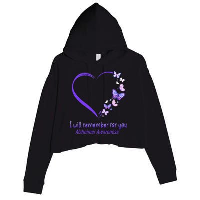 I’ll Remember For You Alzheimer Awareness Apparel Crop Fleece Hoodie