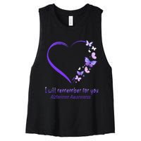 I’ll Remember For You Alzheimer Awareness Apparel Women's Racerback Cropped Tank