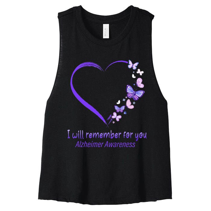 I’ll Remember For You Alzheimer Awareness Apparel Women's Racerback Cropped Tank