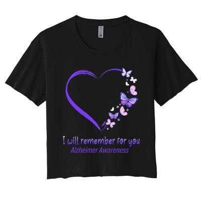 I’ll Remember For You Alzheimer Awareness Apparel Women's Crop Top Tee