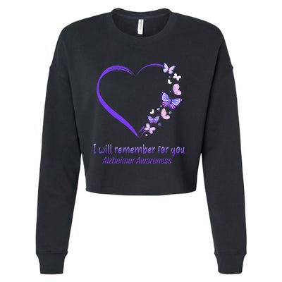 I’ll Remember For You Alzheimer Awareness Apparel Cropped Pullover Crew