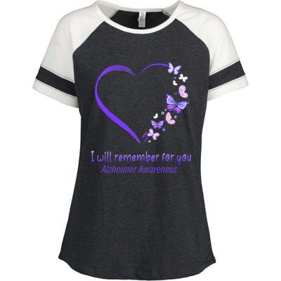 I’ll Remember For You Alzheimer Awareness Apparel Enza Ladies Jersey Colorblock Tee