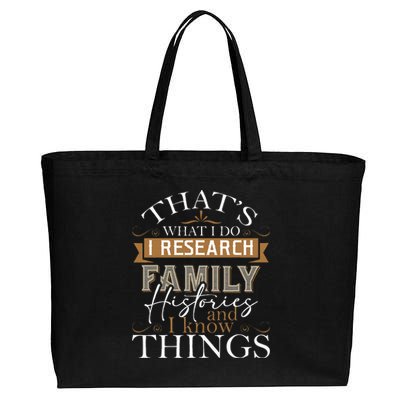 I Research Family Histories Genealogy Genealogist Ancestry Cotton Canvas Jumbo Tote