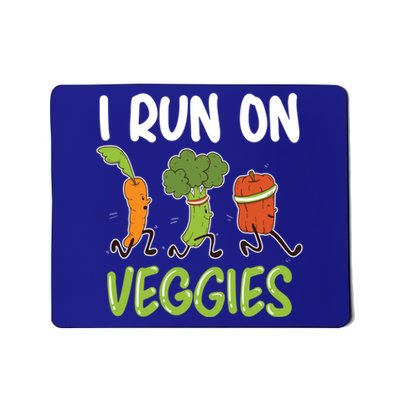 I Run For Veggies Powered By Plants Funny Vegetarian Cute Gift Mousepad