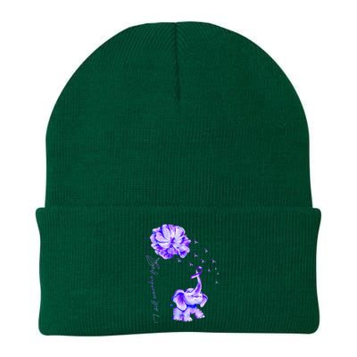 ILl Remember For You Purple Elephant AlzheimerS Awareness Knit Cap Winter Beanie