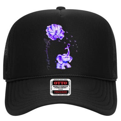 ILl Remember For You Purple Elephant AlzheimerS Awareness High Crown Mesh Back Trucker Hat