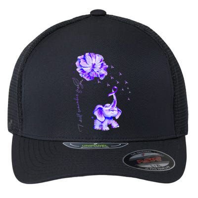 ILl Remember For You Purple Elephant AlzheimerS Awareness Flexfit Unipanel Trucker Cap