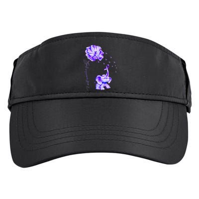 ILl Remember For You Purple Elephant AlzheimerS Awareness Adult Drive Performance Visor