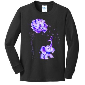 ILl Remember For You Purple Elephant AlzheimerS Awareness Kids Long Sleeve Shirt