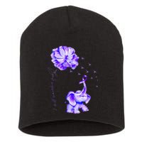 ILl Remember For You Purple Elephant AlzheimerS Awareness Short Acrylic Beanie