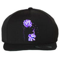 ILl Remember For You Purple Elephant AlzheimerS Awareness Wool Snapback Cap