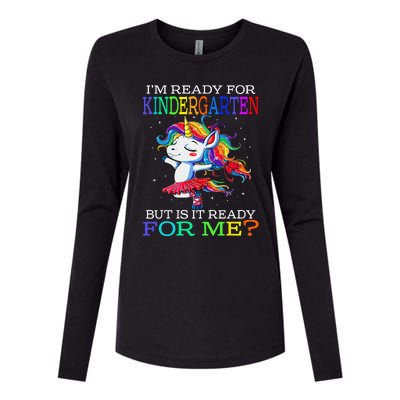 Im Ready For Kindergarten Unicorn Womens Cotton Relaxed Long Sleeve T-Shirt