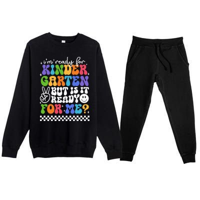 Im Ready For Kindergarten 1st First Day Of Back To School Premium Crewneck Sweatsuit Set