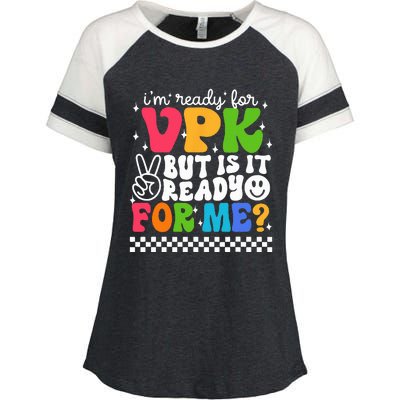 Im Ready For VPK Grade First Day Of School Teacher Enza Ladies Jersey Colorblock Tee