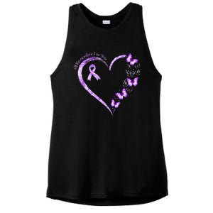 I'll Remember For You Purple Butterfly Alzheimer's Awareness Ladies PosiCharge Tri-Blend Wicking Tank