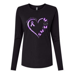 I'll Remember For You Purple Butterfly Alzheimer's Awareness Womens Cotton Relaxed Long Sleeve T-Shirt