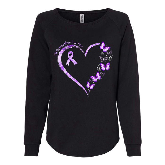 I'll Remember For You Purple Butterfly Alzheimer's Awareness Womens California Wash Sweatshirt