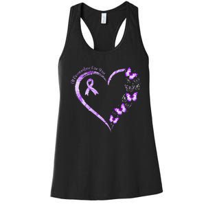 I'll Remember For You Purple Butterfly Alzheimer's Awareness Women's Racerback Tank