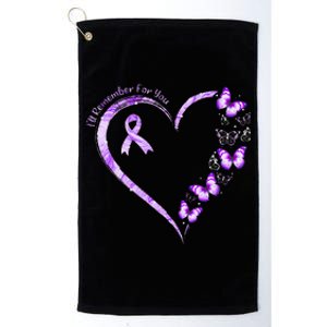 I'll Remember For You Purple Butterfly Alzheimer's Awareness Platinum Collection Golf Towel