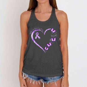 I'll Remember For You Purple Butterfly Alzheimer's Awareness Women's Knotted Racerback Tank