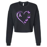 I'll Remember For You Purple Butterfly Alzheimer's Awareness Cropped Pullover Crew