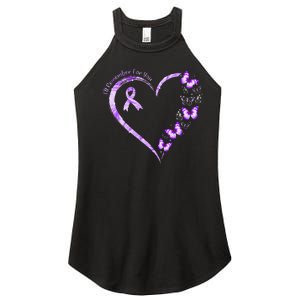 I'll Remember For You Purple Butterfly Alzheimer's Awareness Women's Perfect Tri Rocker Tank