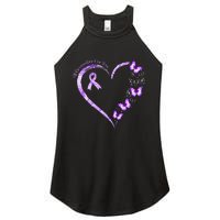 I'll Remember For You Purple Butterfly Alzheimer's Awareness Women's Perfect Tri Rocker Tank