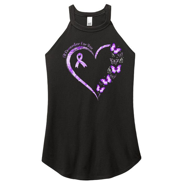 I'll Remember For You Purple Butterfly Alzheimer's Awareness Women's Perfect Tri Rocker Tank