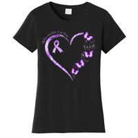 I'll Remember For You Purple Butterfly Alzheimer's Awareness Women's T-Shirt