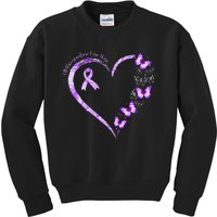 I'll Remember For You Purple Butterfly Alzheimer's Awareness Kids Sweatshirt