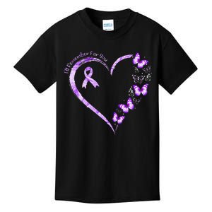 I'll Remember For You Purple Butterfly Alzheimer's Awareness Kids T-Shirt