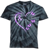 I'll Remember For You Purple Butterfly Alzheimer's Awareness Kids Tie-Dye T-Shirt