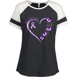 I'll Remember For You Purple Butterfly Alzheimer's Awareness Enza Ladies Jersey Colorblock Tee