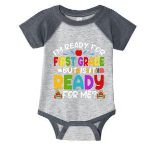 Im Ready For First Grade Back To School 1st Grade Infant Baby Jersey Bodysuit