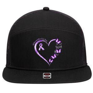 Ill Remember For You Purple Butterfly Alzheimers Awareness 7 Panel Mesh Trucker Snapback Hat