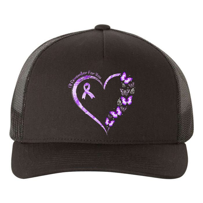 Ill Remember For You Purple Butterfly Alzheimers Awareness Yupoong Adult 5-Panel Trucker Hat