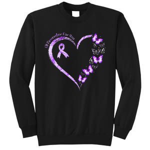 Ill Remember For You Purple Butterfly Alzheimers Awareness Sweatshirt