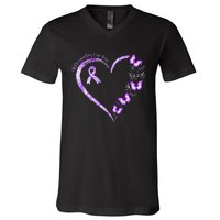 Ill Remember For You Purple Butterfly Alzheimers Awareness V-Neck T-Shirt