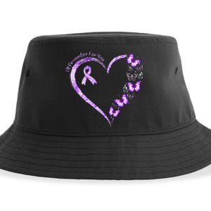 Ill Remember For You Purple Butterfly Alzheimers Awareness Sustainable Bucket Hat