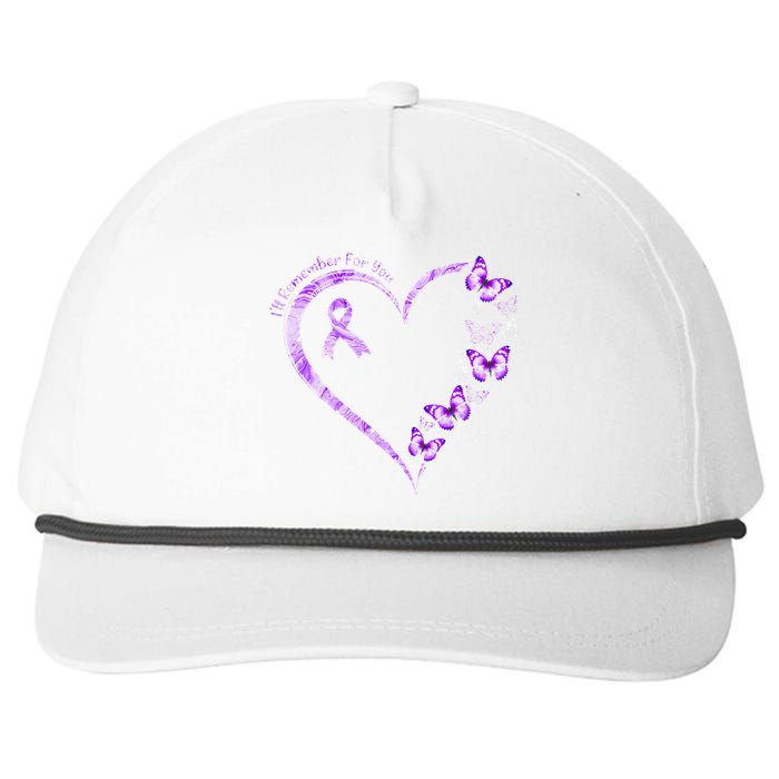 Ill Remember For You Purple Butterfly Alzheimers Awareness Snapback Five-Panel Rope Hat