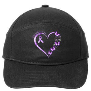 Ill Remember For You Purple Butterfly Alzheimers Awareness 7-Panel Snapback Hat